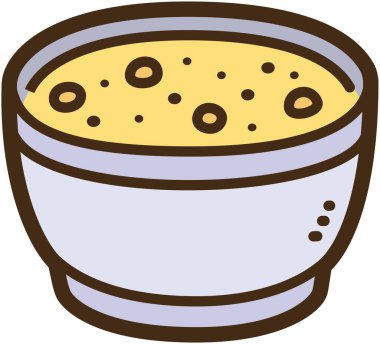 Mısır çorbası vektörü çizimi ve grafiği