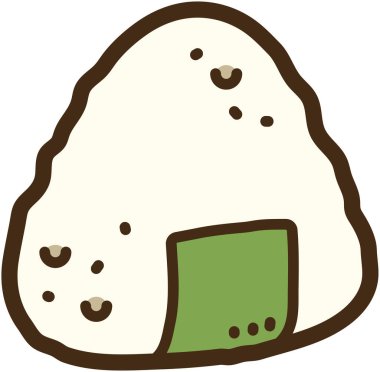 Onigiri vektör karalama çizimi ve grafik