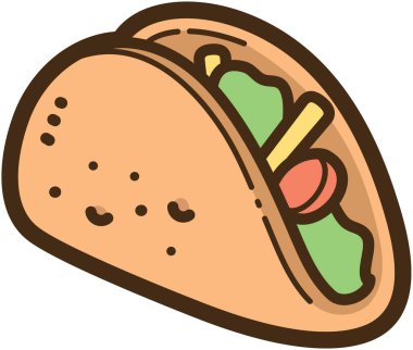 Taco vektörü çizimi ve grafiği