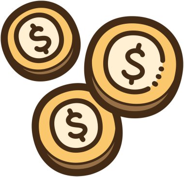 Bozuk paralar vektör çizimi ve grafiği