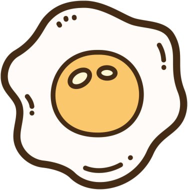 Kızarmış yumurta vektörü çizimi ve grafiği