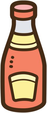 Sos şişesi vektör karalama çizimi ve grafik