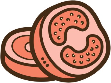 Domates dilimi vektör karalama çizimi ve grafik