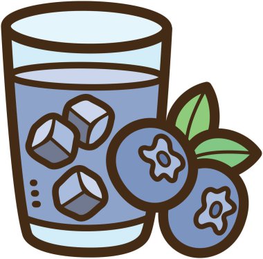 Yabanmersini içeceği vektör karalama çizimi ve grafik