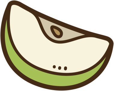 Apple dilimi vektör çizimi ve grafiği