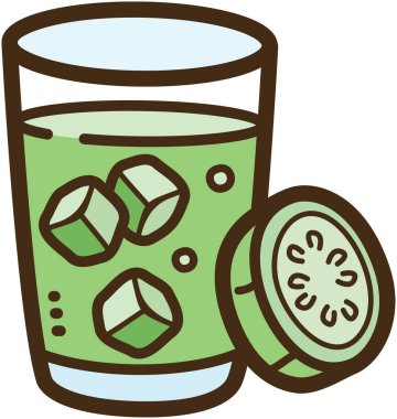 Kabak içeceği vektör karalama çizimi ve grafik