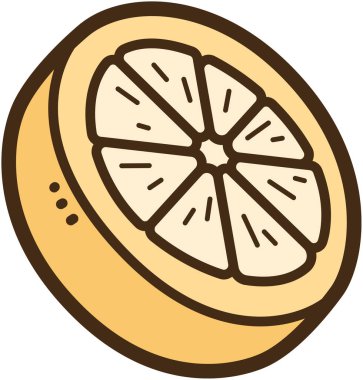 Limon dilimi vektör karalama çizimi ve grafik