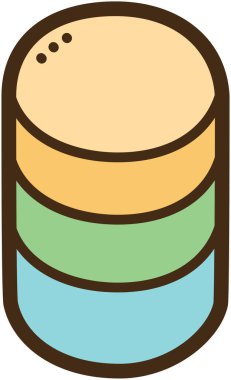 3d istiflenmiş bar vektör karalama çizimi ve grafik