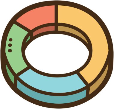 Donut çizelgesi vektör çizimi ve grafik