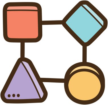 Akış grafiği vektör karalama çizimi ve grafik