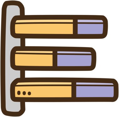 Yığılmış bar tablosu vektör karalama çizimi çizimi ve grafik