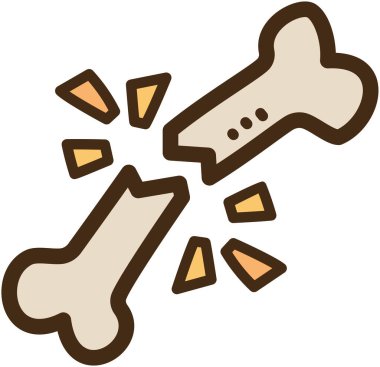 Kemik kırıkları vektör karalama çizimi ve grafik