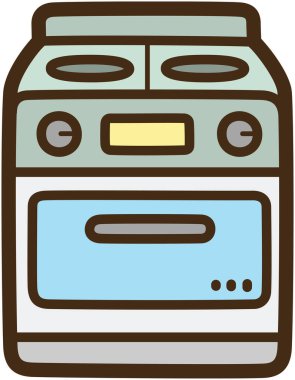 Mutfak vektörü çizimi ve çizimi