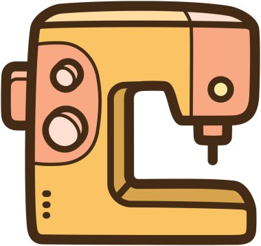 Dikiş makinesinin vektör çizimi ve grafiği