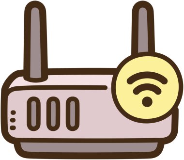 Wifi router vektör karalama çizimi ve grafik