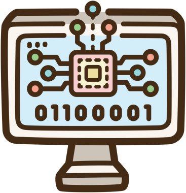 Bilgisayar bilimi vektörü çizimi ve grafiği