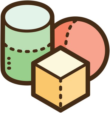 Geometri vektörü karalama çizimi ve grafik