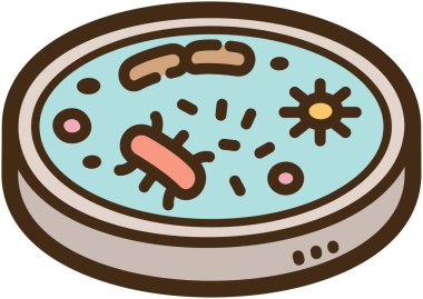 Mikrobiyoloji vektörü karalama çizimi ve grafik