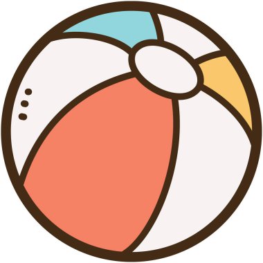 Plaj topu karalama çizimi ve grafik