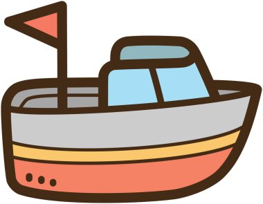 Sürat teknesi vektörü çizimi ve grafiği