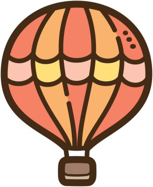 Hava balonu vektör karalama çizimi ve grafik