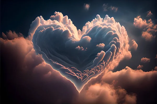 clouds shape of heart love