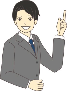 illustration of a man with a hand gesture