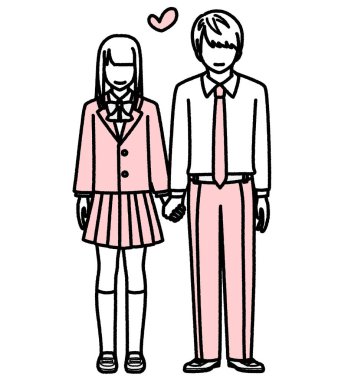 couple man and woman with heart vector illustration