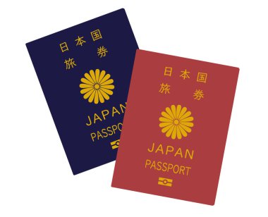 İki Japon pasaportu, biri 5 yıllığına, diğeri de 10 yıllık resim.