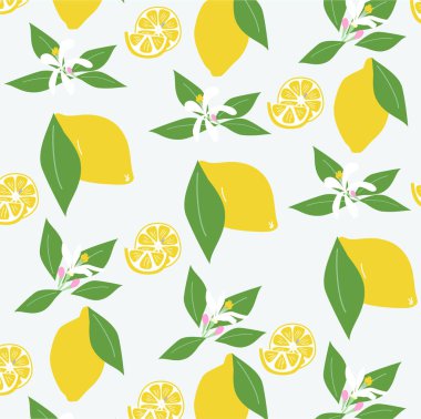 limon dilimleri pürüzsüz desen. vektör illüstrasyonu