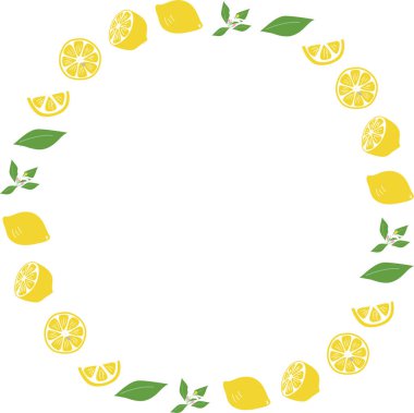 lemon and lime slices with green leaves, vector, illustration.