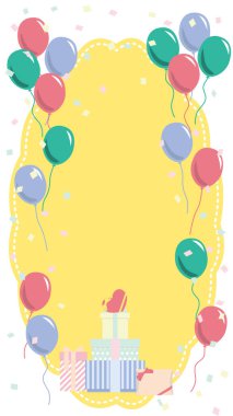 birthday background with balloons, illustration