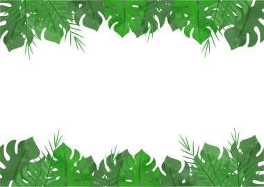 Tropikal yaprak çerçevesi. vektör illüstrasyonu.