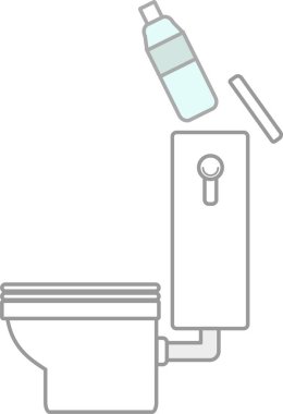 vector illustration of modern auto iconVector illustration showing bad use of the toilet