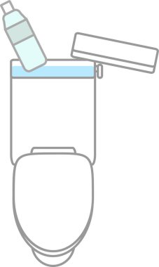 vector illustration of modern auto iconVector illustration showing bad use of the toilet