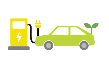 electric car charging station icon vector illustration