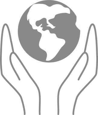 hands with world map and palm vector