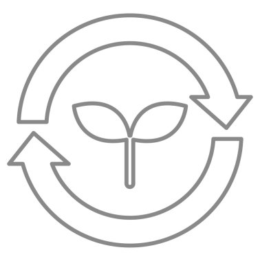 vector image of an isolated white-tree, recycle symbol