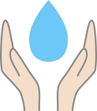 water drop vector icon. style is bicolor trendy flat and modern interfaces, blue colors, white background for