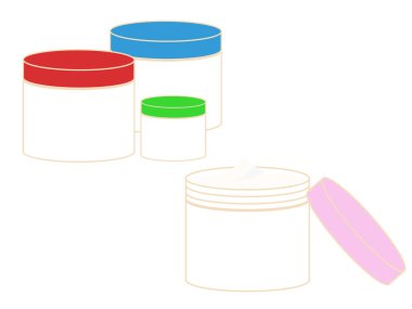 Beyaz arkaplanda izole edilmiş kozmetik ürünler seti