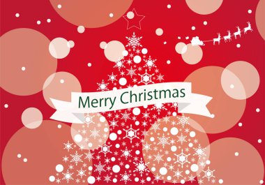 Kar taneleri ve vektör illüstrasyonlu Noel arkaplanı