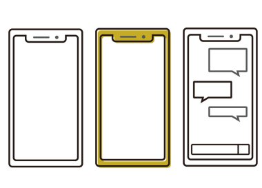 Smartphone ile boş perde. Vektör çizim