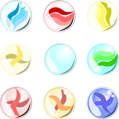 creative background with different color shapes and other forms. abstract texture. 3d rendering isolated on white.illustration of marbles