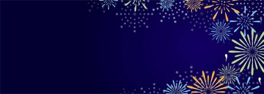 abstract background with colorful confetti,  fireworks