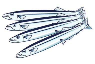 fish icon. vector illustration,Pacific sauryfish clipart