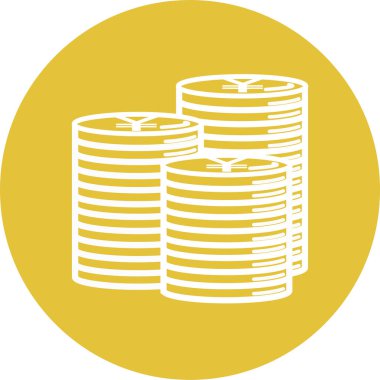 stack of coins. vector illustration. yen, japan