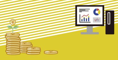 This is an image background illustration of growing Japanese yen through investment and savings.