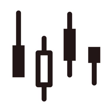 This is a candlestick chart stock trading icon illustration.