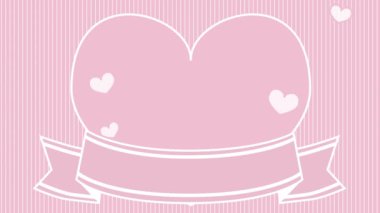 pink heart with ribbon and bow