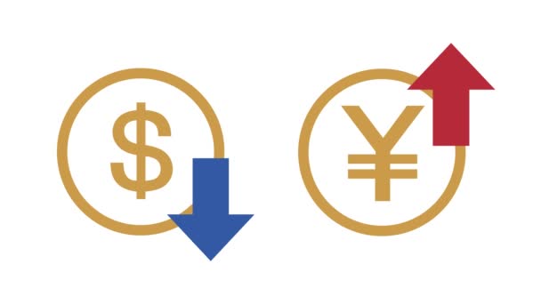 美元标志图标 货币符号 平面设计风格 — 图库视频影像